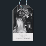 Minimalist Black White Art Deco Wedding Photo Gift Tags<br><div class="desc">Add a touch of elegance to your wedding with these Minimalist Black and White Art Deco Photo Gift Tags. Featuring a chic, contemporary design with simple typography, these tags highlight your wedding photo in a classic black and white colour scheme that presents a sophisticated and minimalist look. Personalise them with...</div>