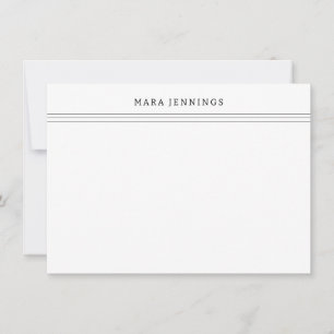 Minimalist Black White Border Personal Stationery Card