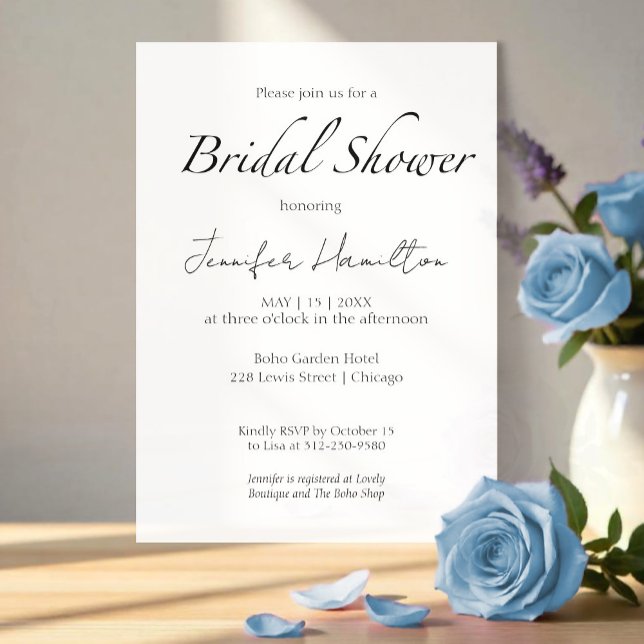 Minimalist Black & White Bridal Shower Invitation (Creator Uploaded)