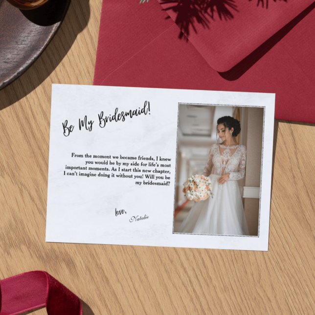 Minimalist Black & White Bridesmaid Proposal Card (Minimalist Black & White Bridesmaid Proposal Card)