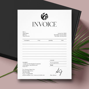 Minimalist Black & White Business Invoice Flyer
