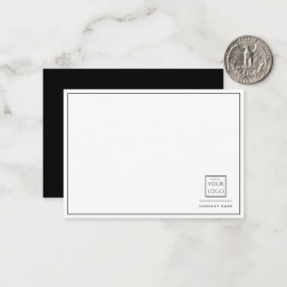 Minimalist Black White Business Logo Company Name Card