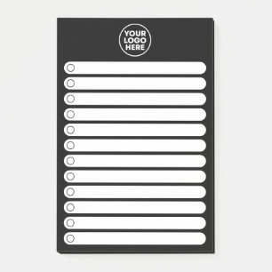 Minimalist Black White Business Logo To Do List Post-it Notes