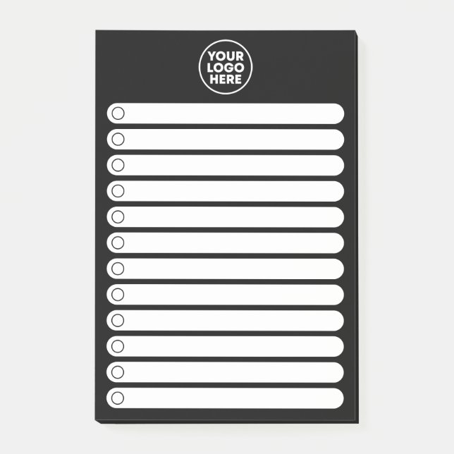 Minimalist Black White Business Logo To Do List Post-it Notes (Front)