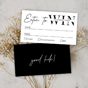 Minimalist Black & White Business Raffle Ticket