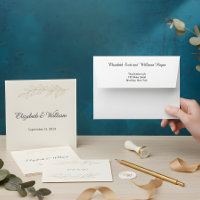 Minimalist Black White Calligraphy Script Wedding