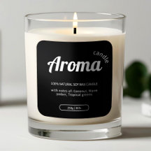 Minimalist Black & White Candle Labels  Stickers