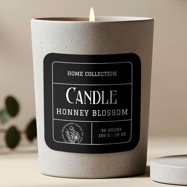 Minimalist Black & White Candle Labels Stickers (Minimalist Black & White Candle Labels Stickers, Candle Label Design, Candle Stickers)