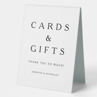 Minimalist Black & White Cards And Gifts Wedding