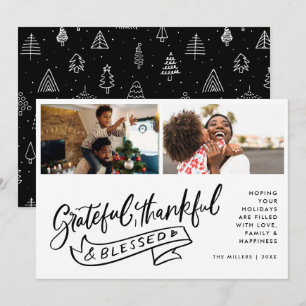 Minimalist Black & White Christmas Photo Card