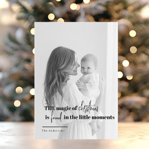 Minimalist Black & White Christmas Photo Holiday Card