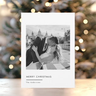 Minimalist Black & White Christmas Photo Holiday Card