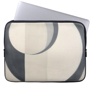 Minimalist Black White Circles Art Laptop Sleeve