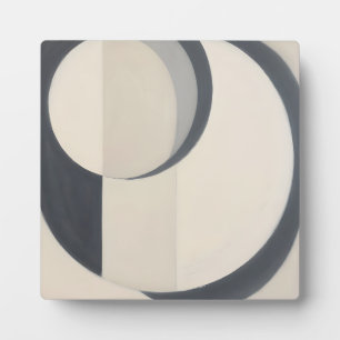 Minimalist Black White Circles Art Plaque
