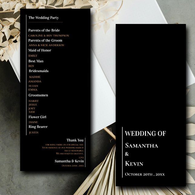 Minimalist Black White Classic Wedding Program (Minimalist Black White Classic Wedding Program)