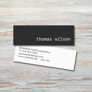 Minimalist Black White Consultant Mini Business Card