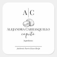 Minimalist Black & White Coquito Bottle Label