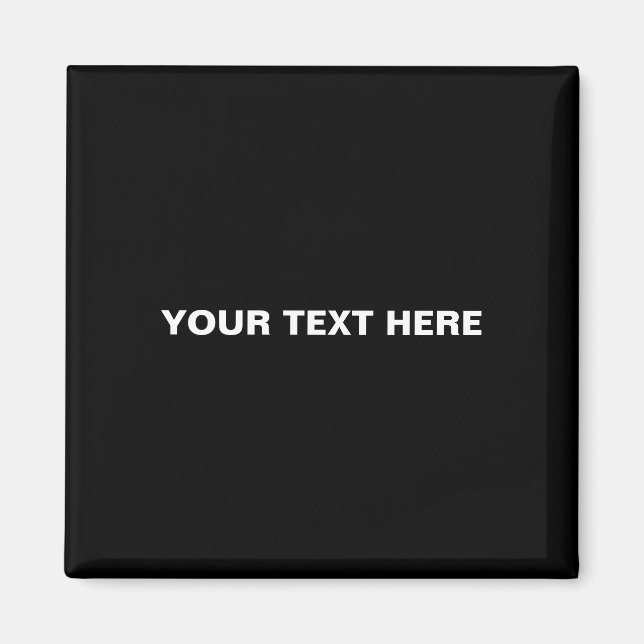 Minimalist black white custom text quote elegant magnet (Front)