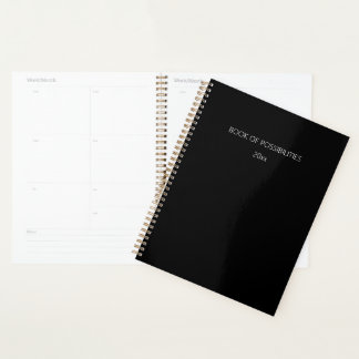Minimalist Black White Customisable Year Planner