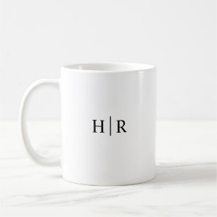 Minimalist Black White Elegant Classic Monogram Coffee Mug