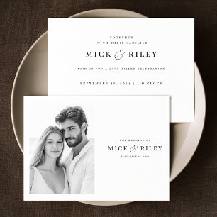 Minimalist Black & White Elegant Photo Invitation