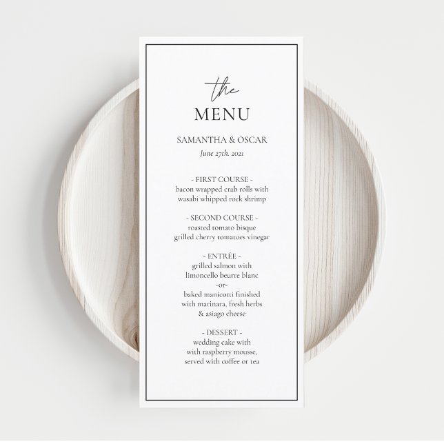 Minimalist Black & White Elegant Wedding  Menu (Creator Uploaded)