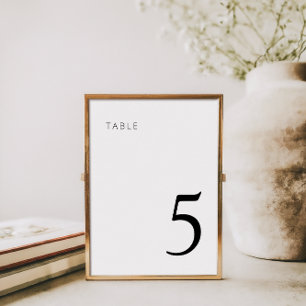 Minimalist Black White Elegant Wedding  Table Number