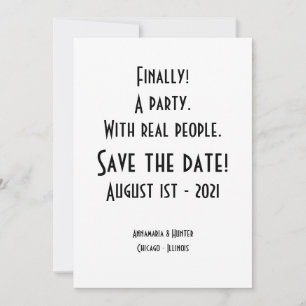 Minimalist Black & White Finally A Party Invitation