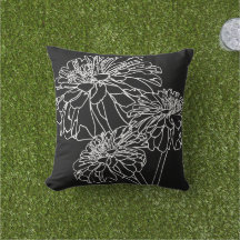 Minimalist black white floral line drawing
