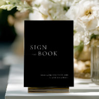 Minimalist Black & White Guest Book Sign