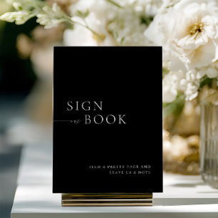 Minimalist Black & White Guest Book Sign Invitation