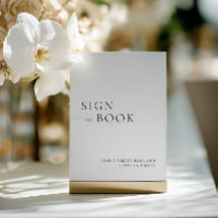 Minimalist Black & White Guest Book Sign