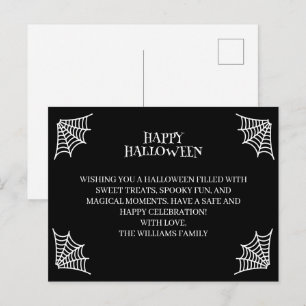 Minimalist black white Happy Halloween card
