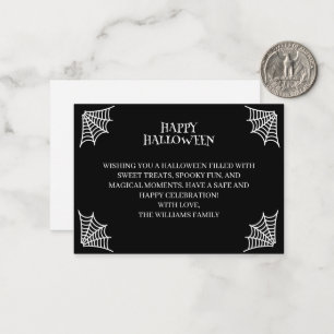 Minimalist black white Happy Halloween card