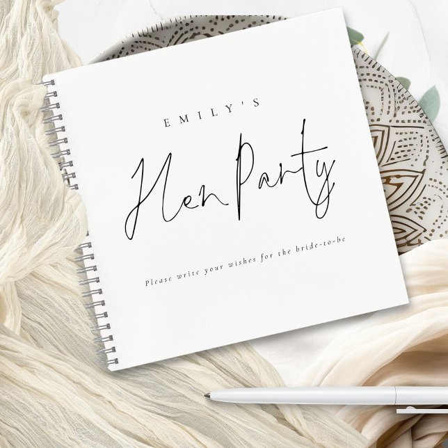 Minimalist Black White Hen Party Guest Book (Creator Uploaded)