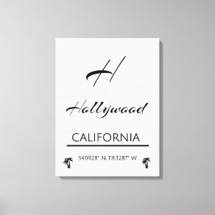 Minimalist Black & White Hollywood Canvas Print