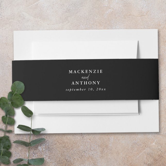 Minimalist Black & White Invitation Belly Band (Minimalist Black & White Invitation Belly Band)