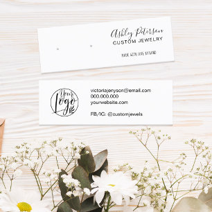 Minimalist black white jewellery earring display mini business card