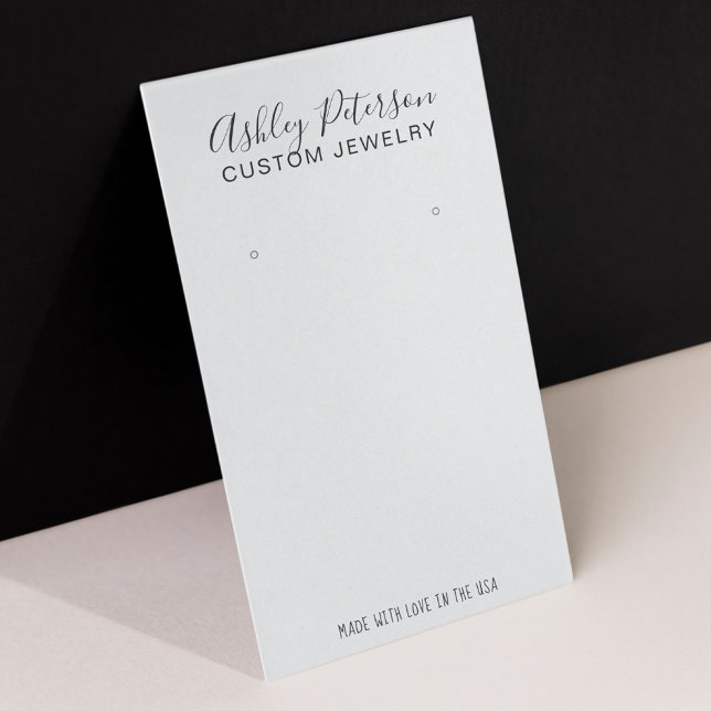 Minimalist black white  jewelry earring display business card (Creator Uploaded)