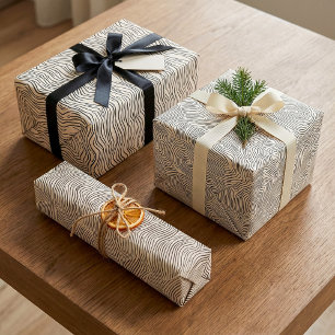 Minimalist Black & White Line Art Wrapping Paper Sheet