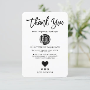 Minimalist Black White Logo Customer Thank You