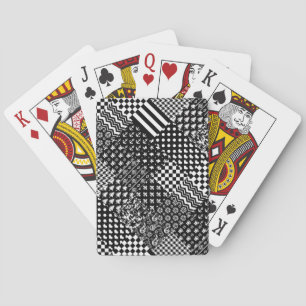 Minimalist Black White Mixed Pattern Style  Playing Cards