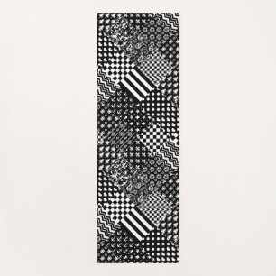 Minimalist Black White Mixed Pattern Style Yoga Mat