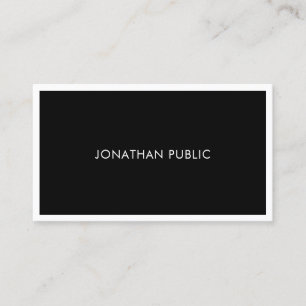 Minimalist Black White Modern Elegant Plain Chic Business Card