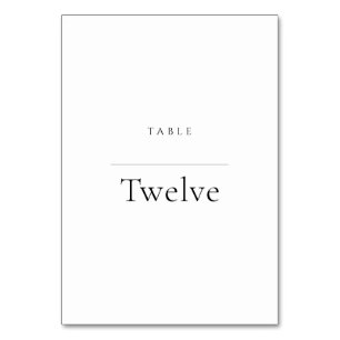 Minimalist Black & White   Modern Luxury  Table Number