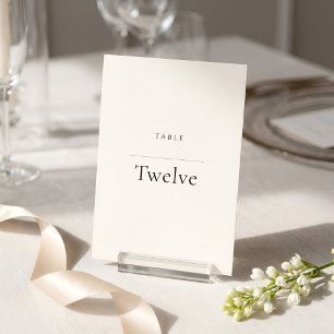 Minimalist Black & White   Modern Luxury  Table Number