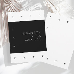 Minimalist Black White Modern Typography Wedding Save The Date