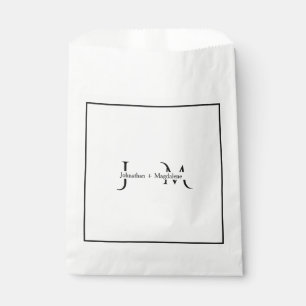 Minimalist Black & White Monogram Wedding  Favour Bag
