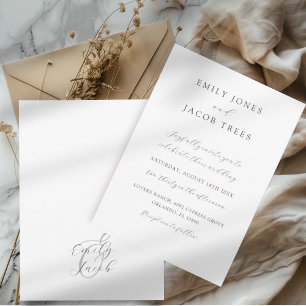 Minimalist Black & White Monogram Wedding Invitation