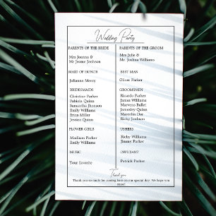 Minimalist  Black & White Monogram Wedding Pogram  Save The Date